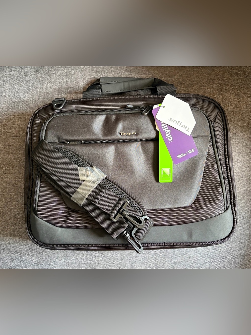 Targus Black Laptop Briefcase - 15.6" with Shoulder Strap and Suitcase Strap